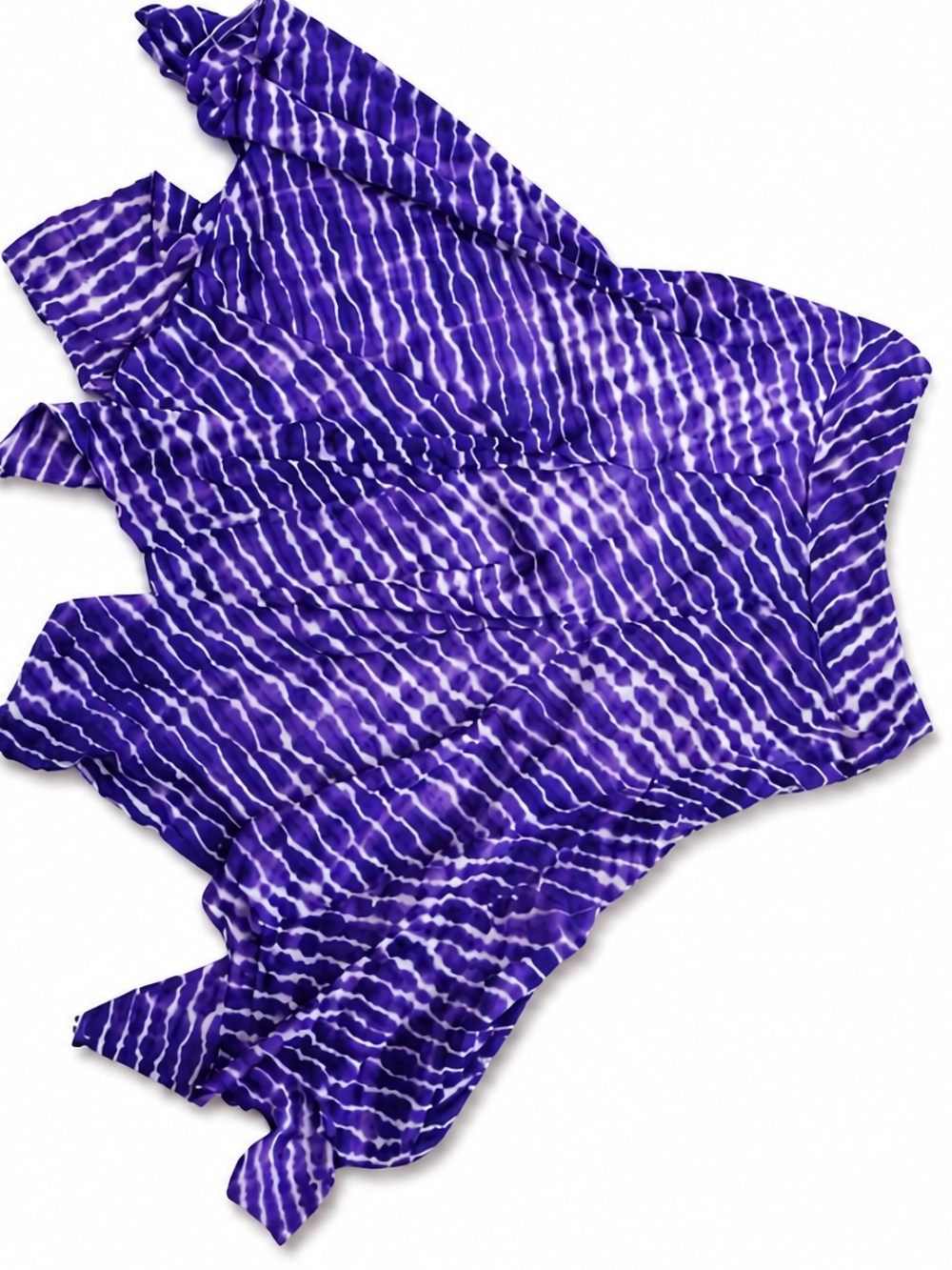 Chico's Purple Tie-Dye Handkerchief Hem Fairy Boho Skirt Sz 4 (Sm) 100% Cotton